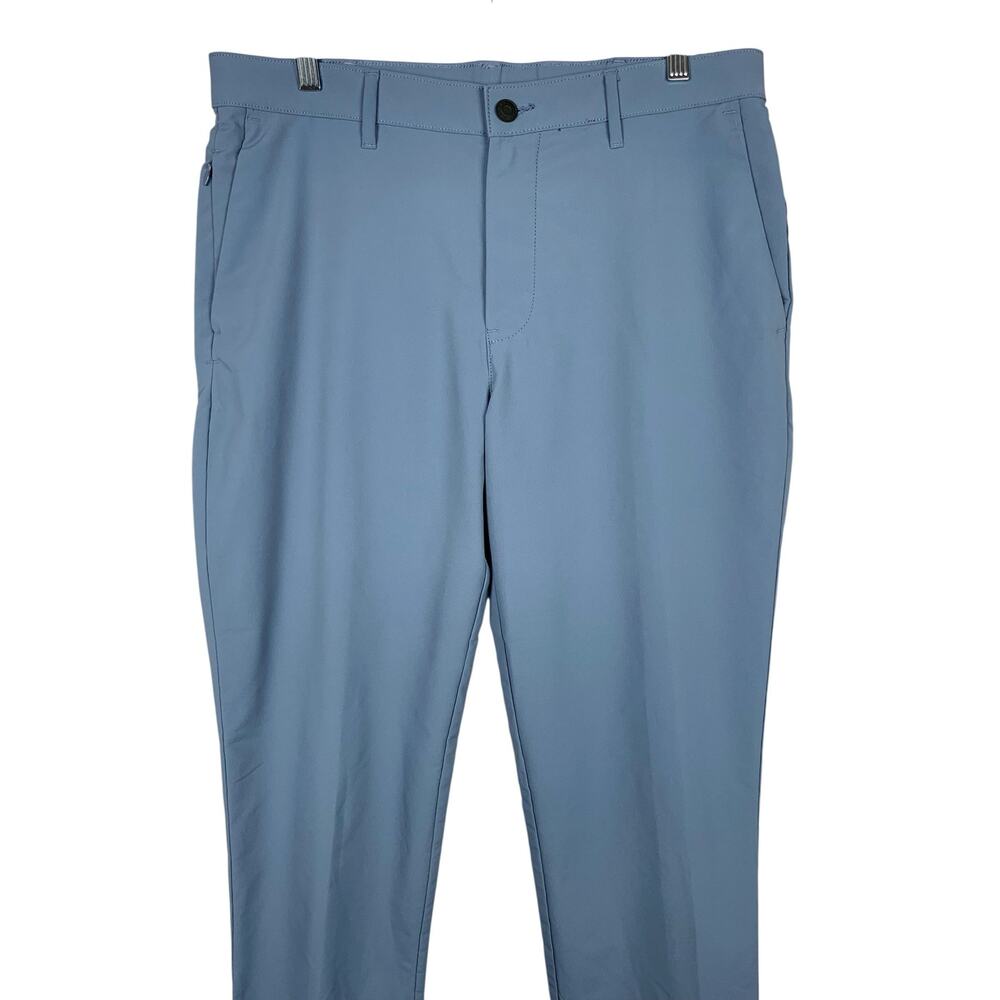 Banana Republic Slim Core Pants Ski Slate Blue Pockets Tech Fabric Men's 34 x 34 - Picture 2 of 8
